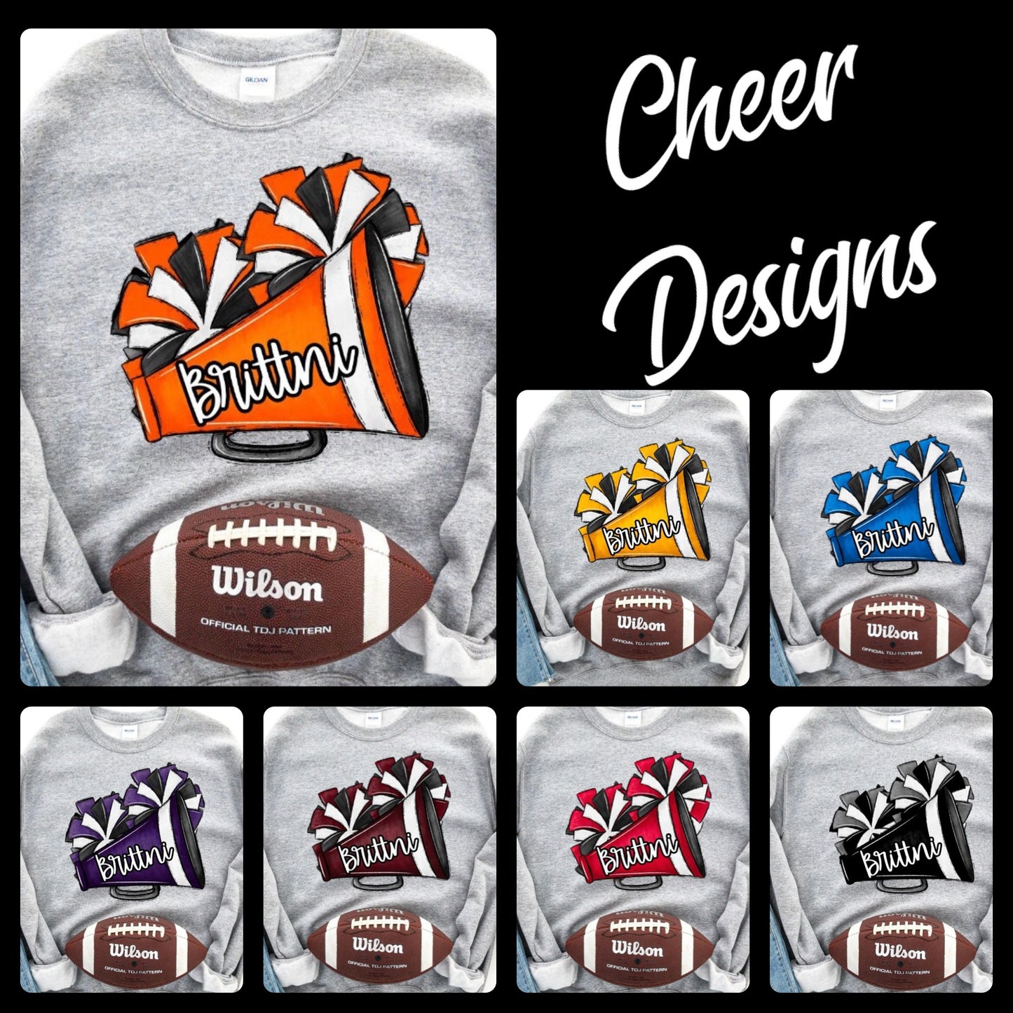 Personalized Cheer PomPom/ Megaphone (Short Sleeve)