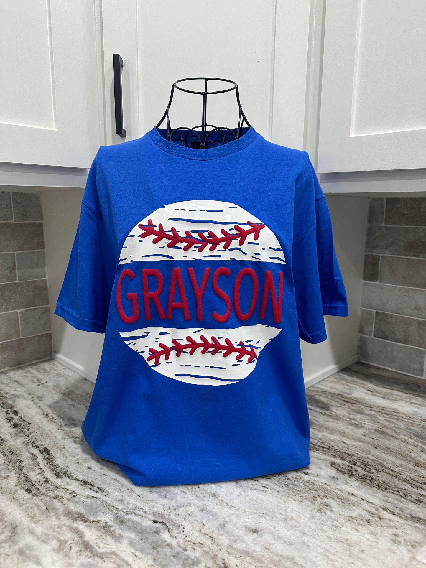 Personalized Grunge Baseball/Softball puff Tee