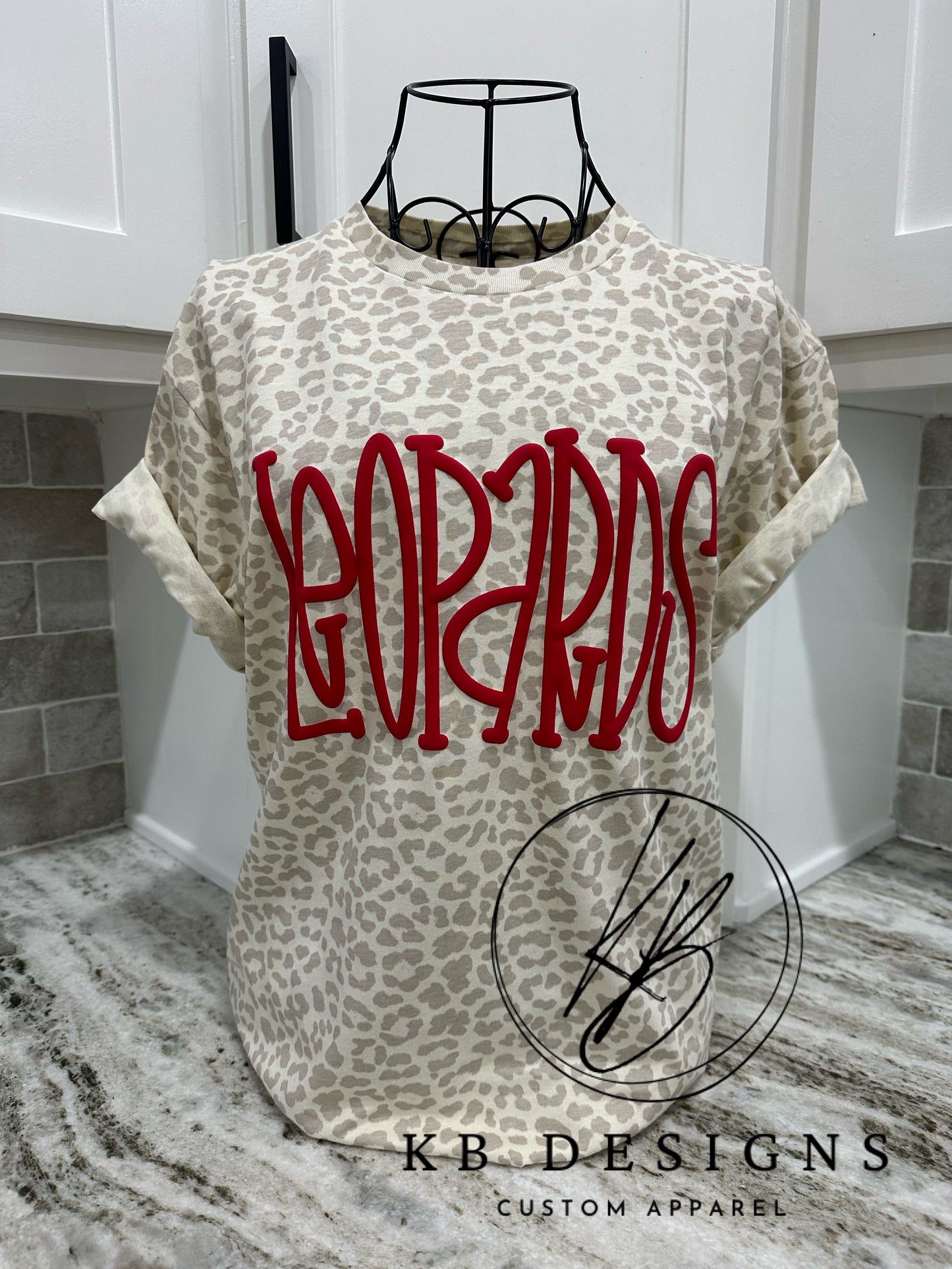 Custom Doodle Leopard Puff Tee