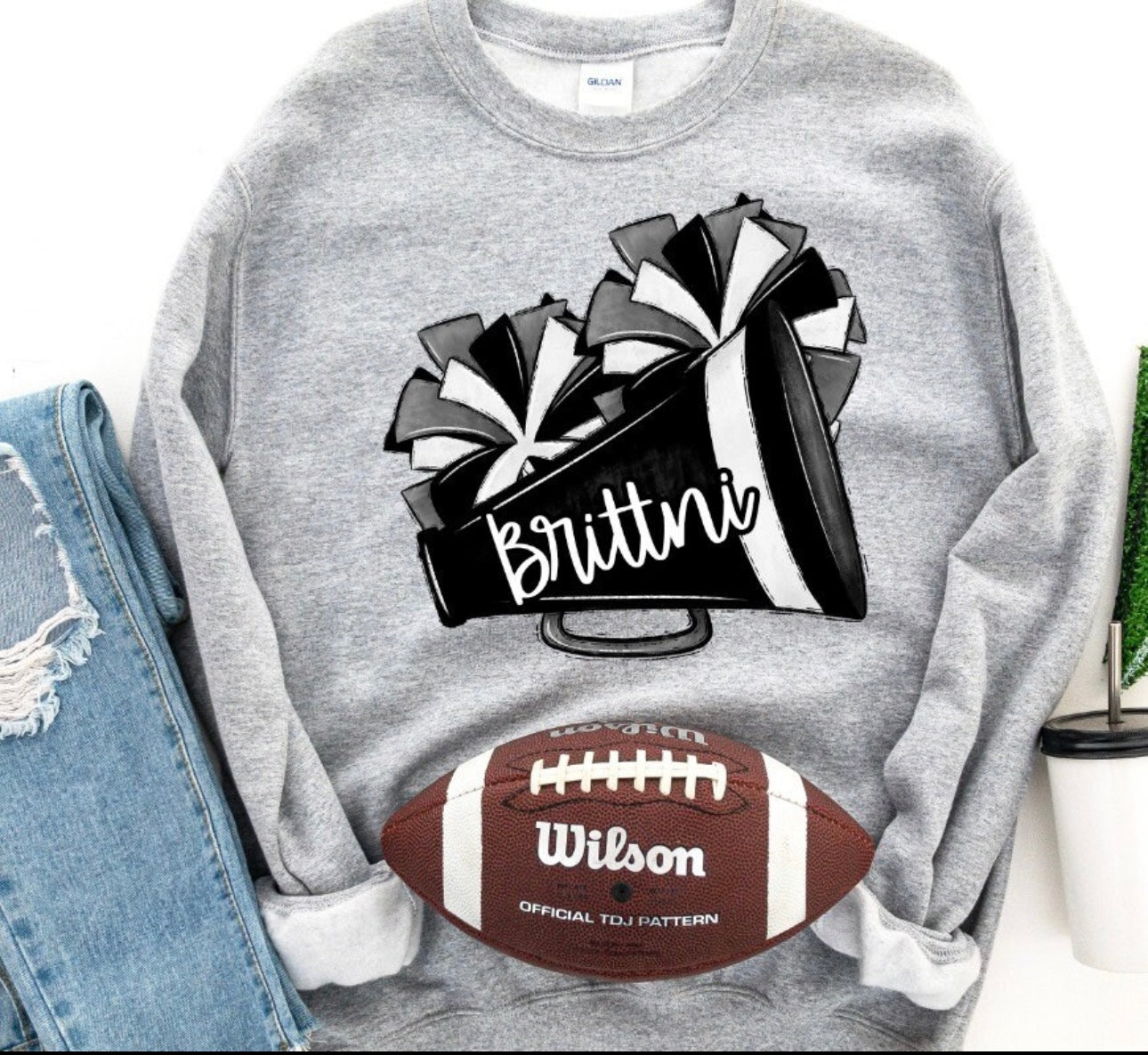 Personalized Cheer PomPom/ Megaphone (Short Sleeve)