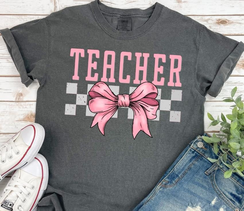 Pink Bow Career, State &  Mascot Tee