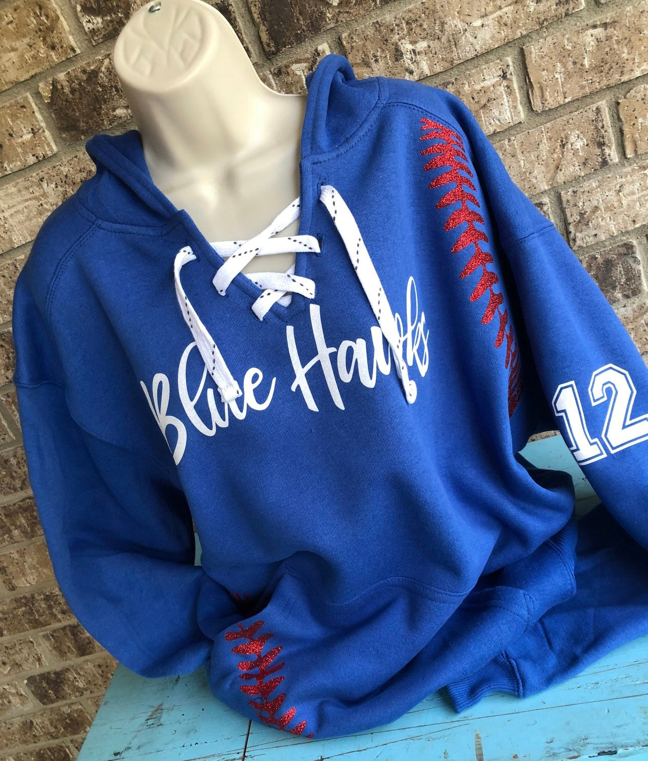 Personalized Cross Laced Sports Hoodie