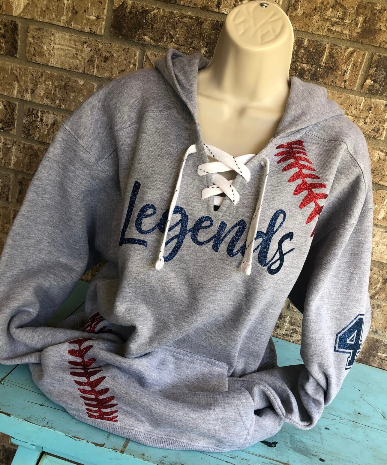 Personalized Cross Laced Sports Hoodie