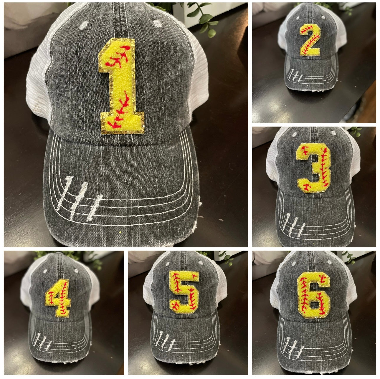 Chenille Number Hats