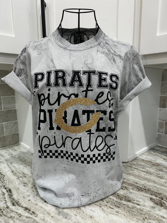 Pirates Stacked C Tee