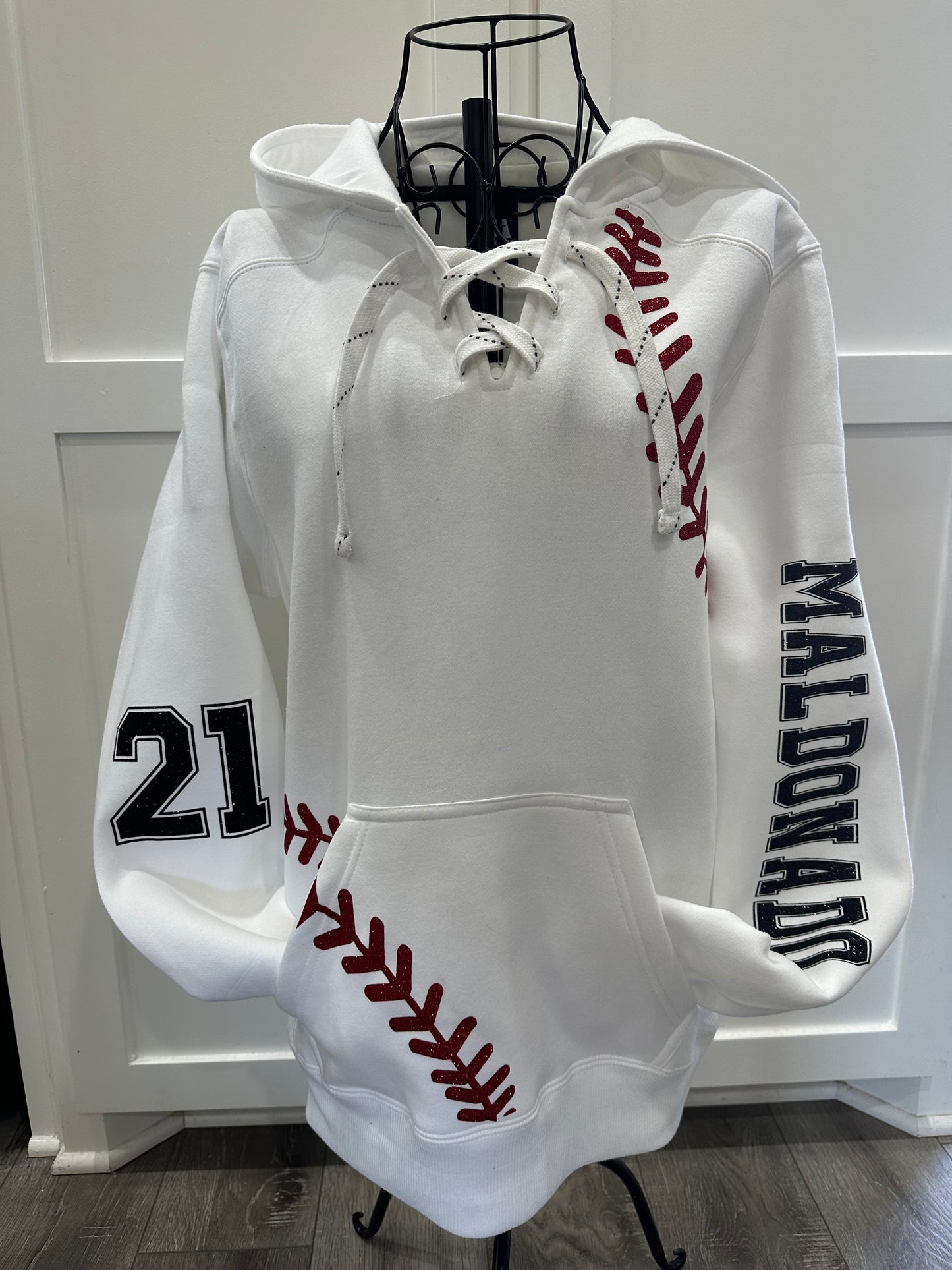 Personalized Cross Laced Sports Hoodie