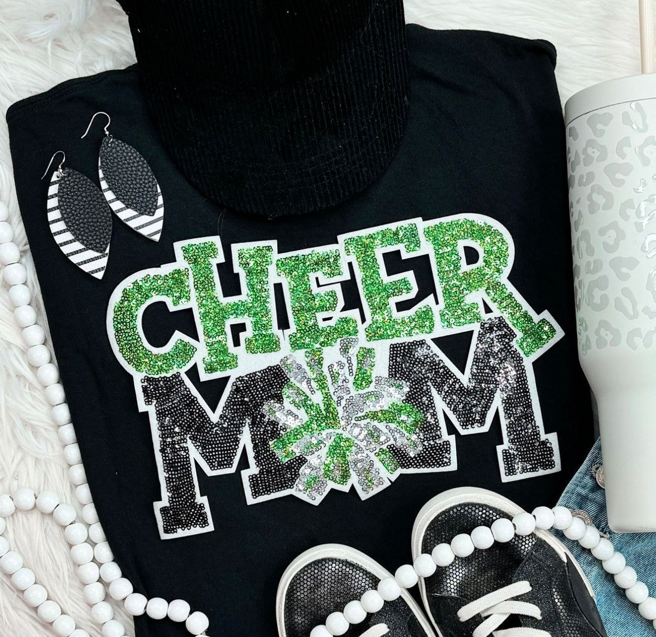 Cheer MOM Sequin Tees