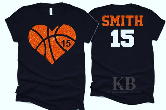 Glitter Basketball Heart Tee