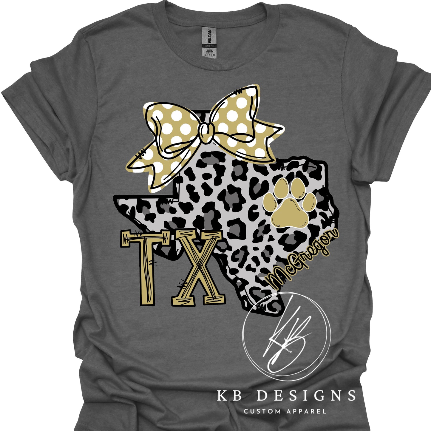 Custom Mascot TX Bow Tee