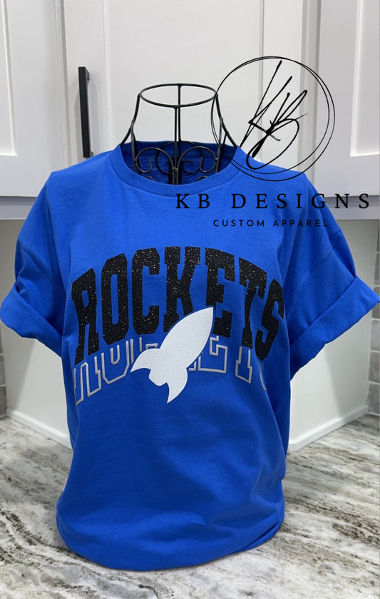 Rockets Stacked Glitter & Puff Tee