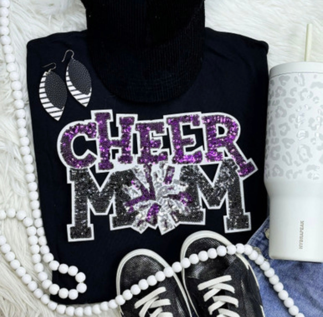 Cheer MOM Sequin Tees