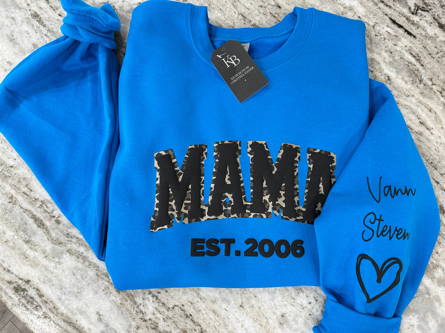 Personalized MAMA Leopard Puff