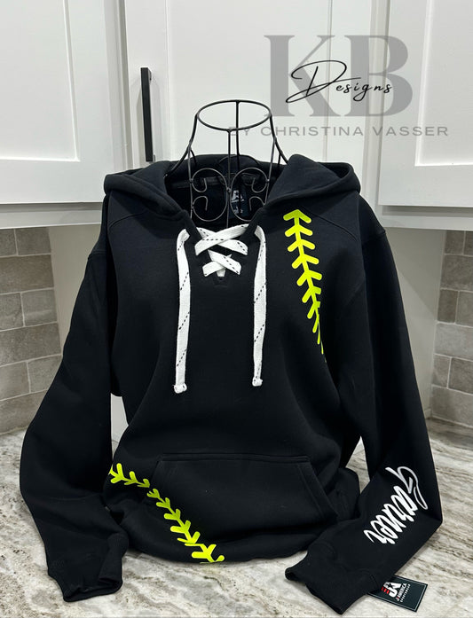 Personalized Cross Laced Sports Hoodie