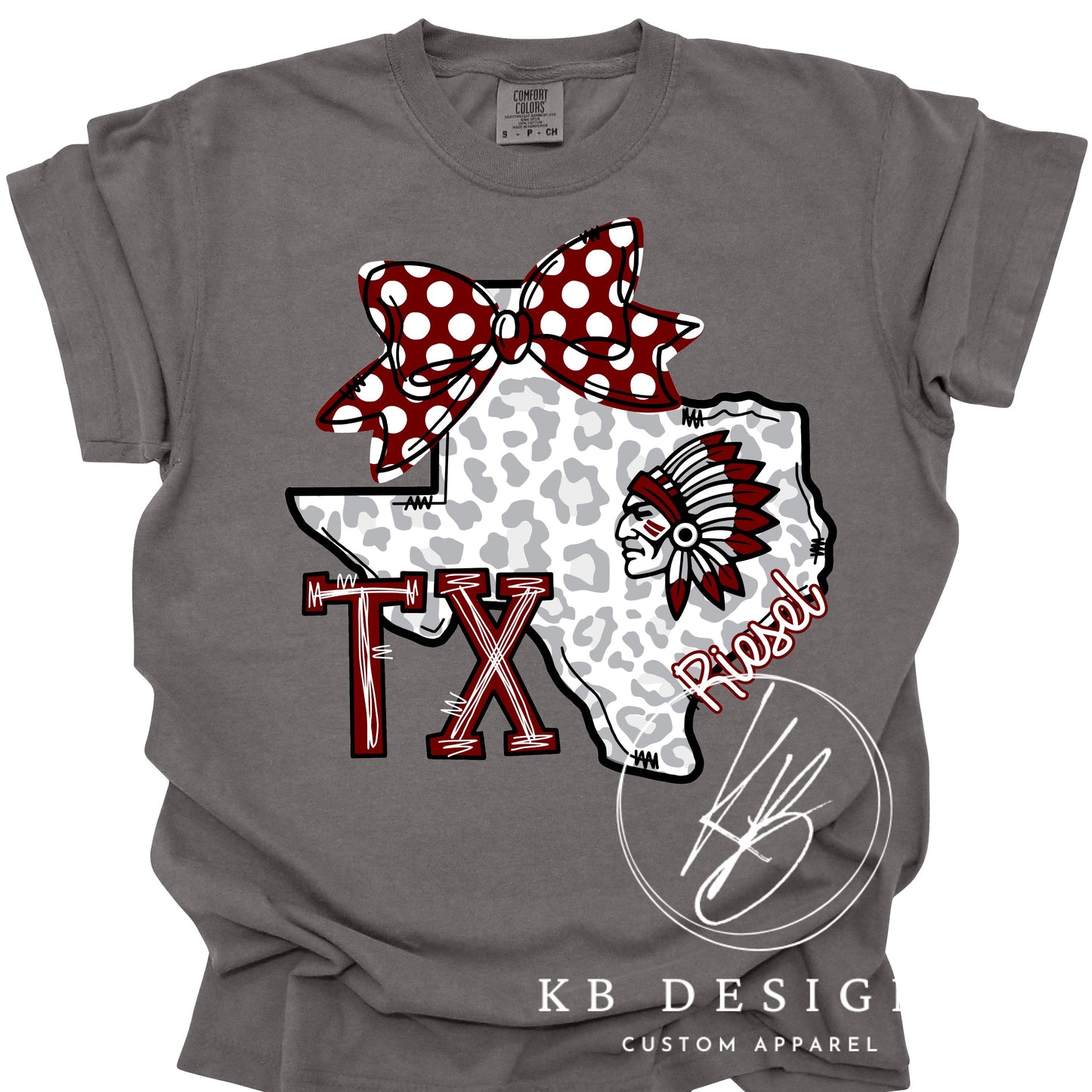 Custom Mascot TX Bow Tee