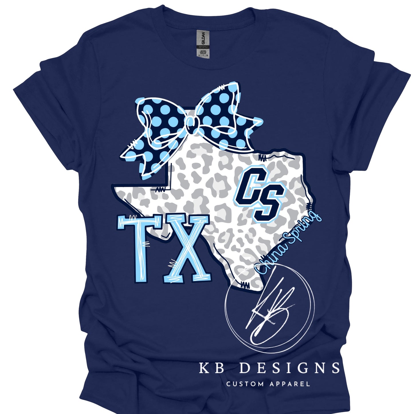 Custom Mascot TX Bow Tee