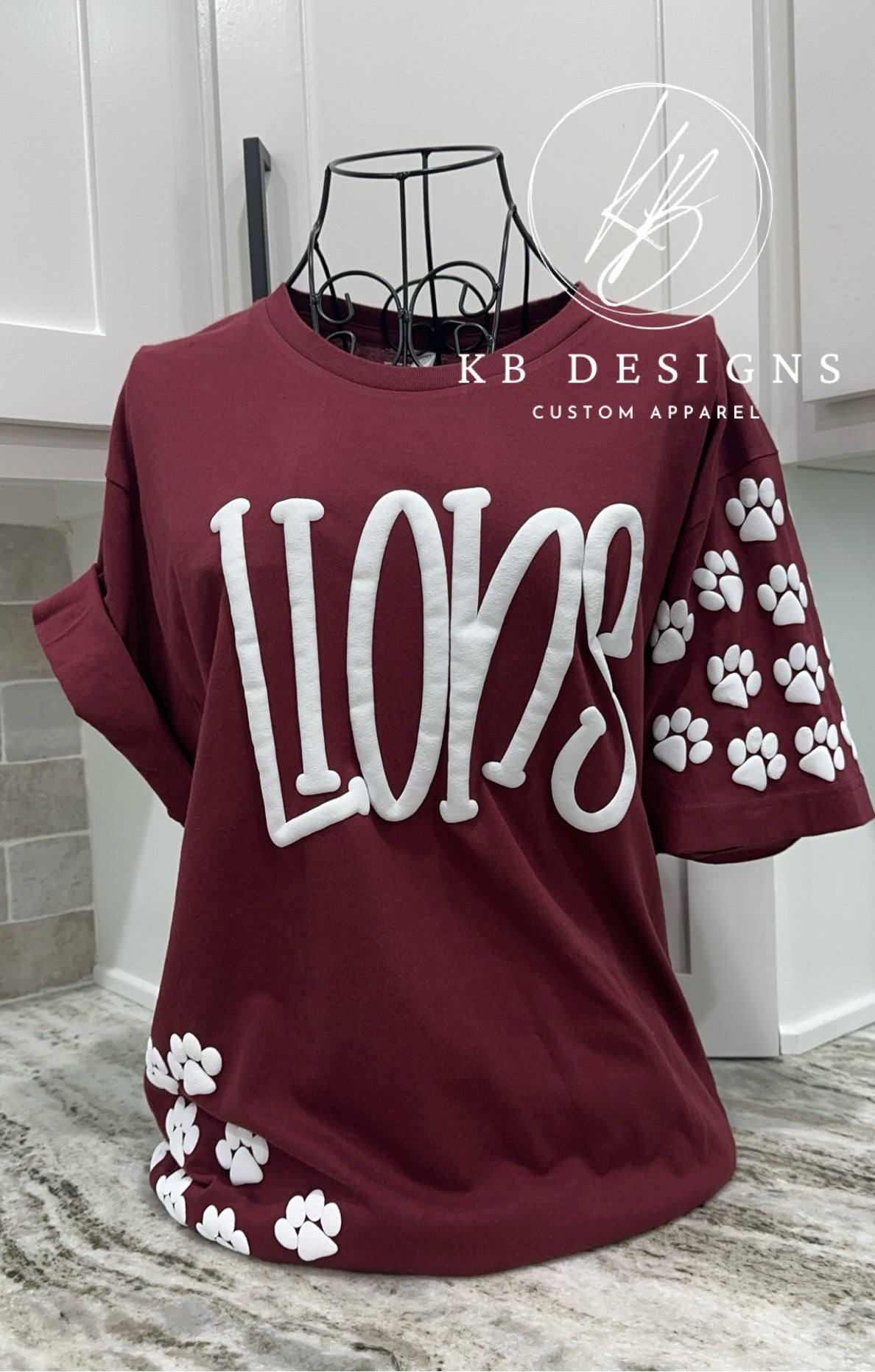 Custom Mascot Cheetah Side Sleeve Puff Tee