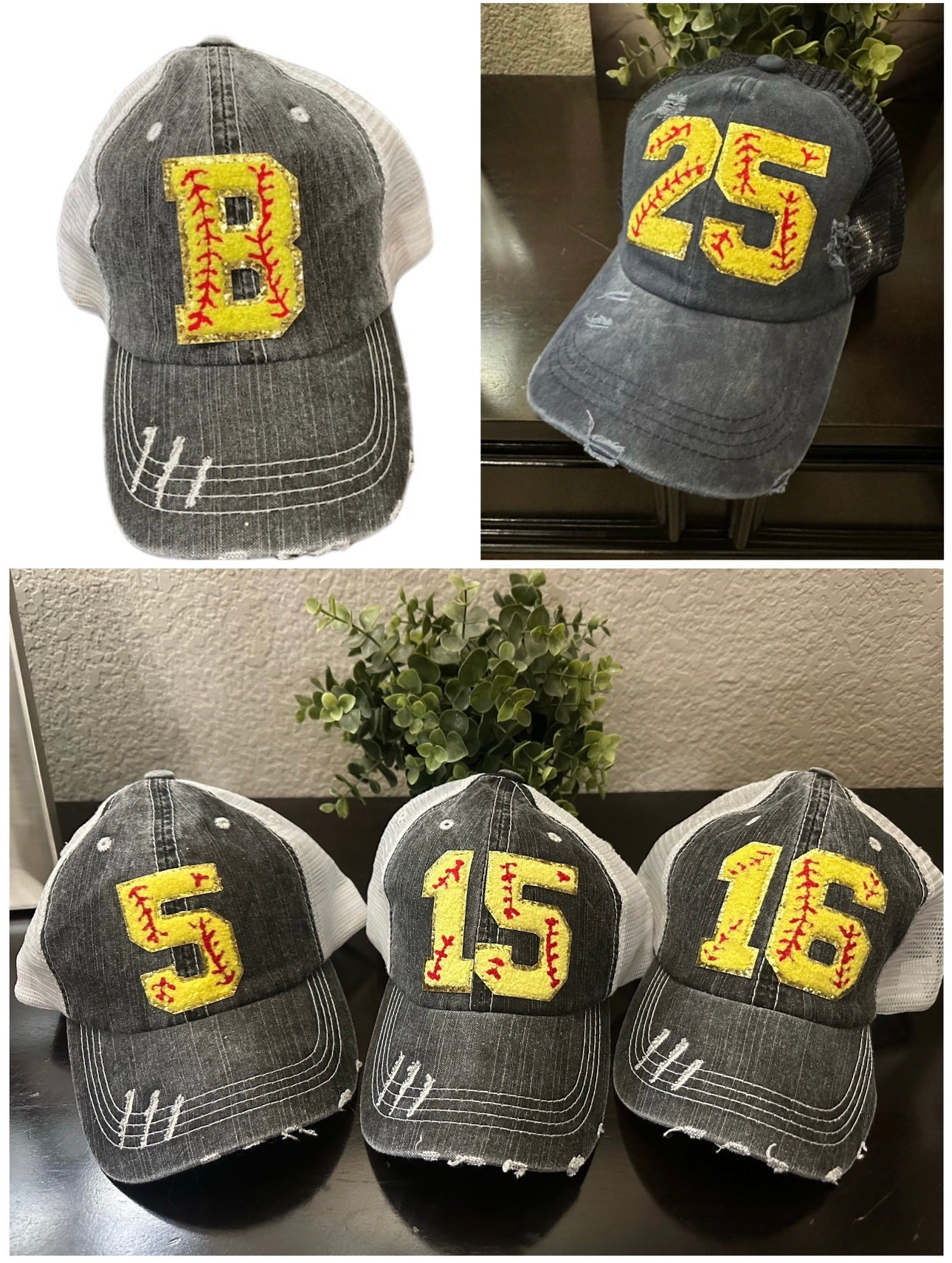 Chenille Number Hats