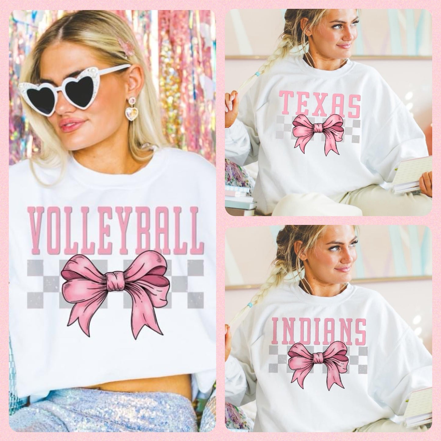 Pink Bow Career, State &  Mascot Tee