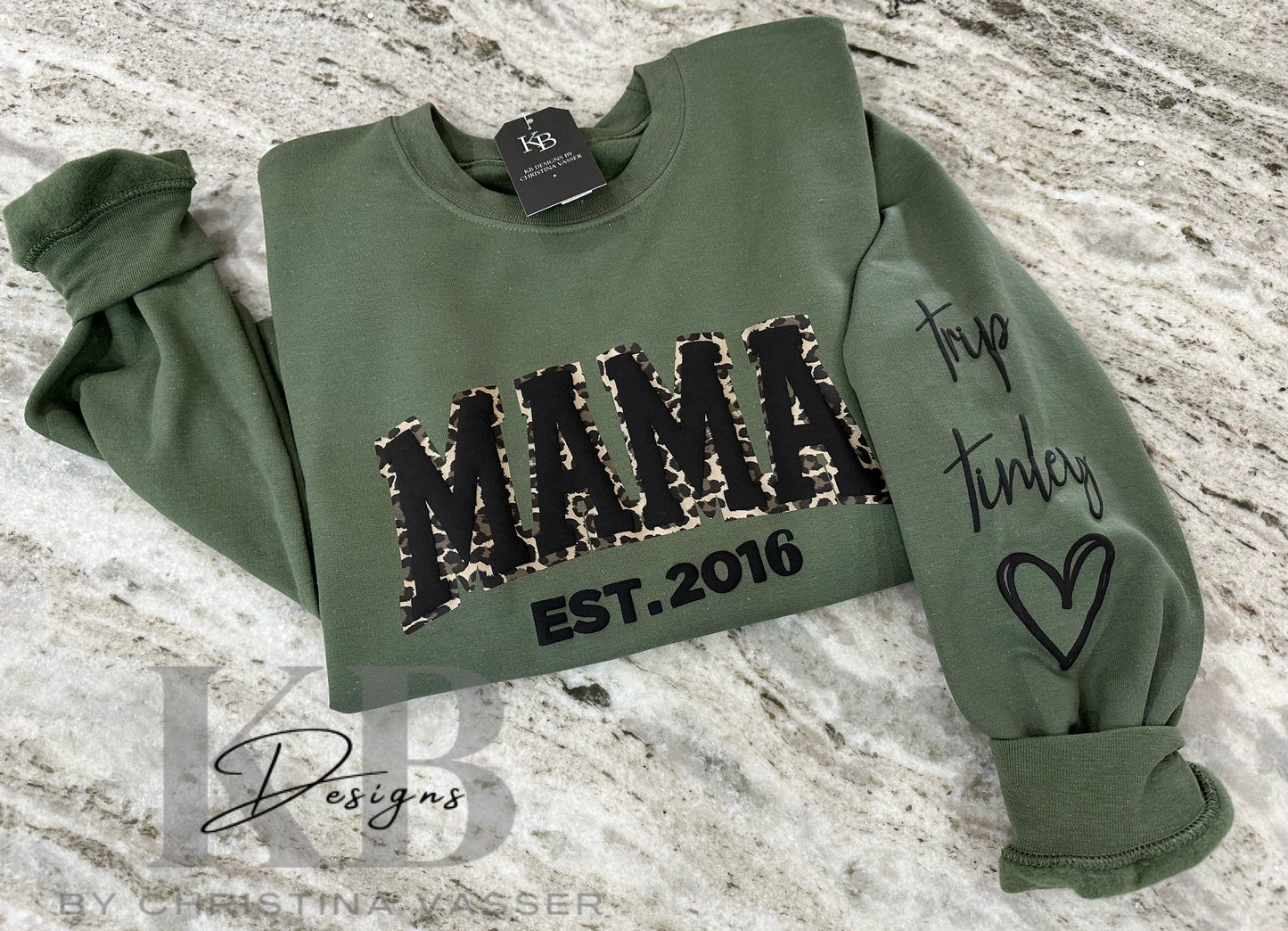 Personalized MAMA Leopard Puff