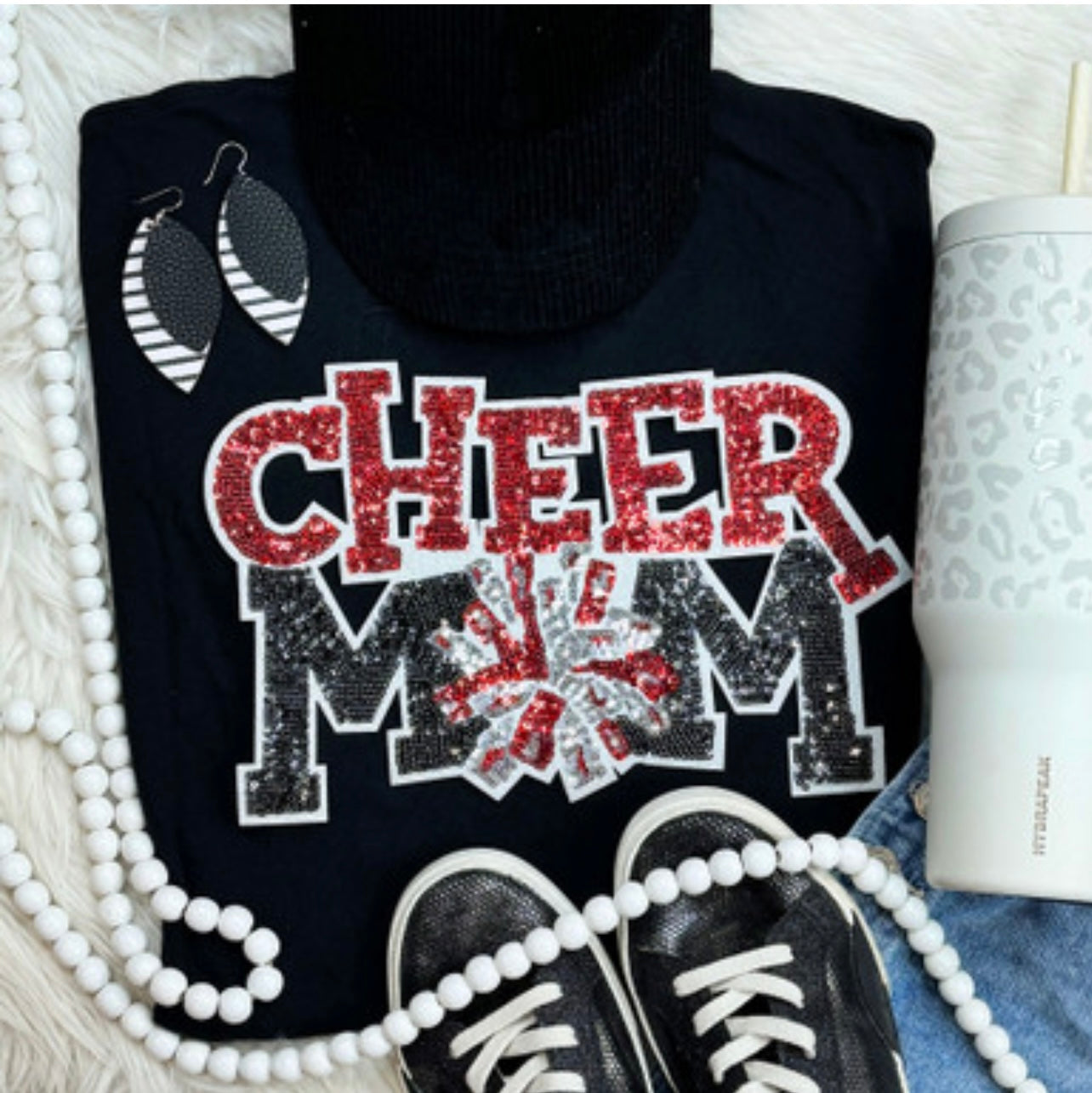 Cheer MOM Sequin Tees