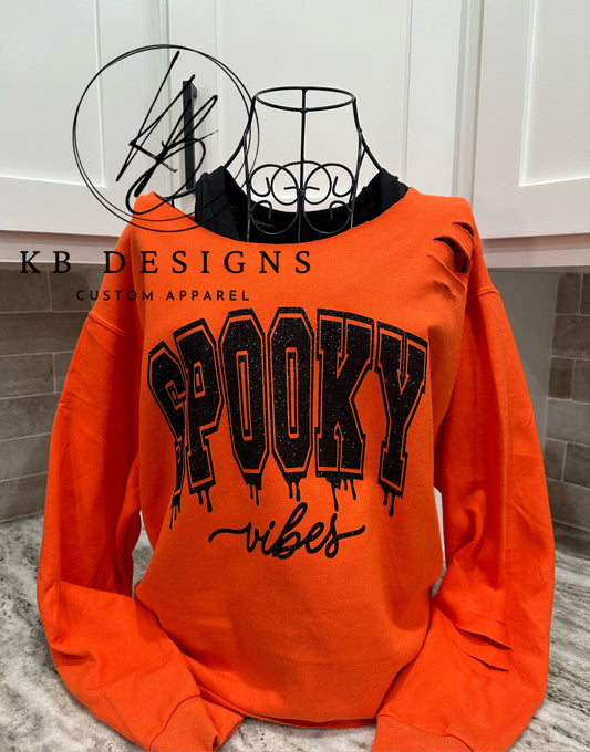 Spooky Vibes Glitter Sweatshirt