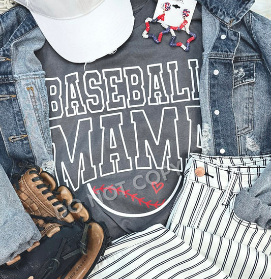 Baseball Mama puff Tee