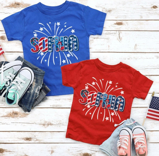 Personalized July 4th Kids Tee
