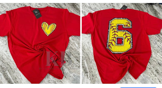 Personalized Sports heart pocket Tee