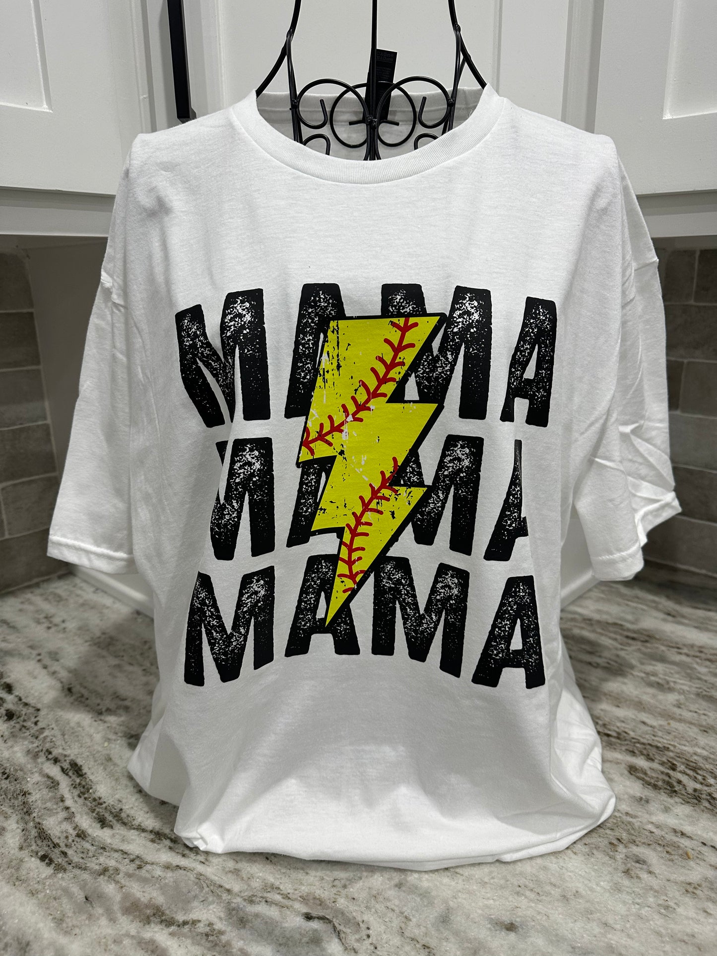 MAMA softball Lightning bolt Graphic Tee