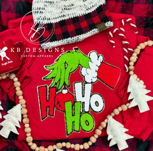 Grinch Chenille HoHoHo