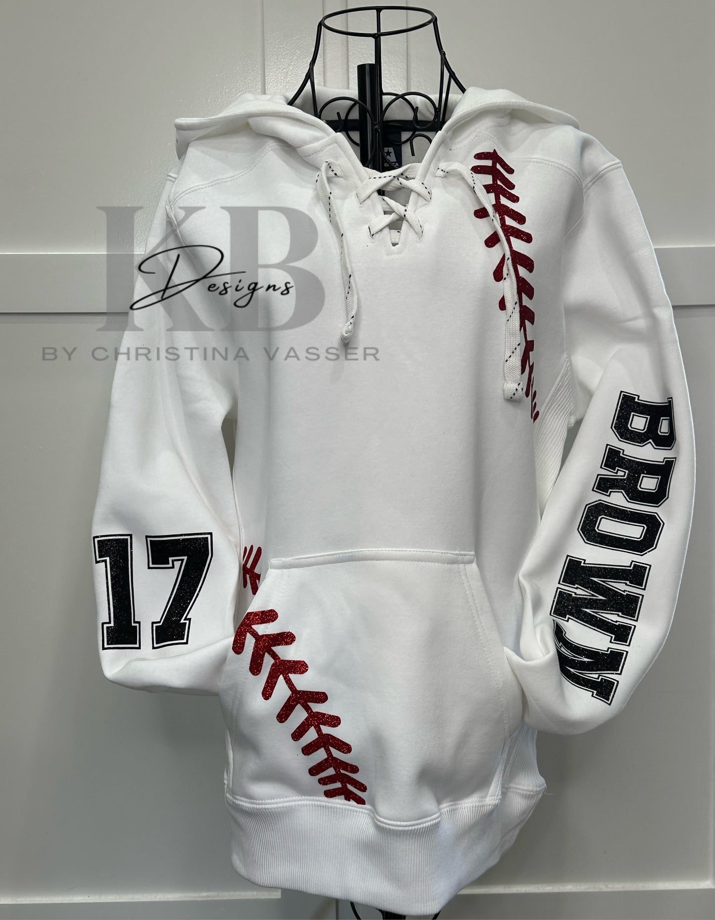 Personalized Cross Laced Sports Hoodie