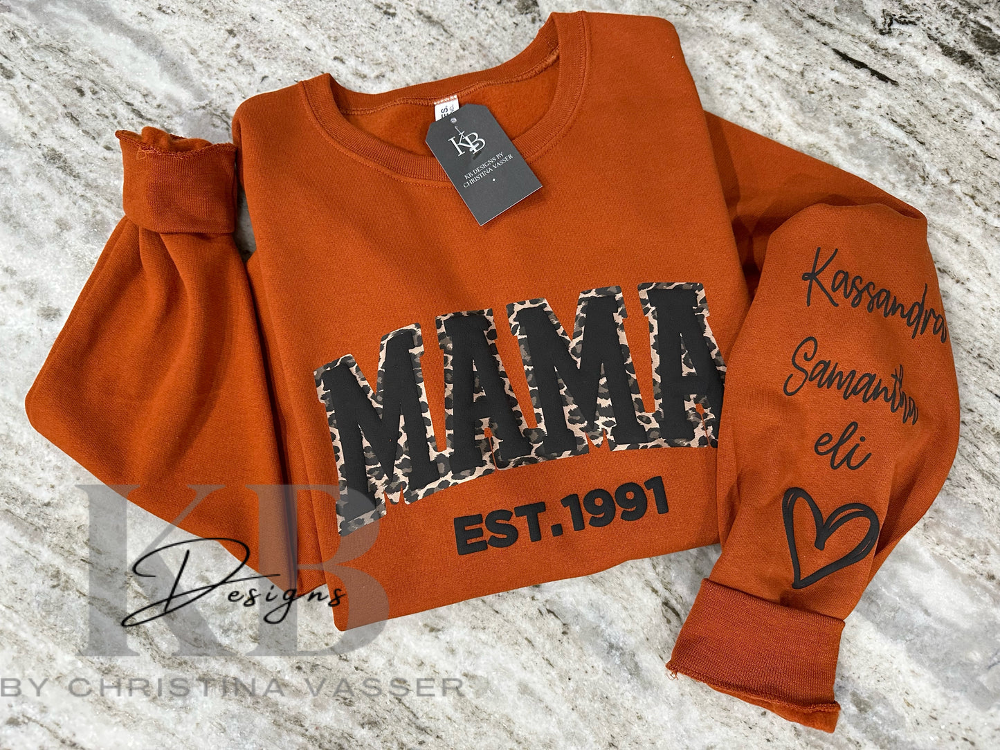 Personalized MAMA Leopard Puff