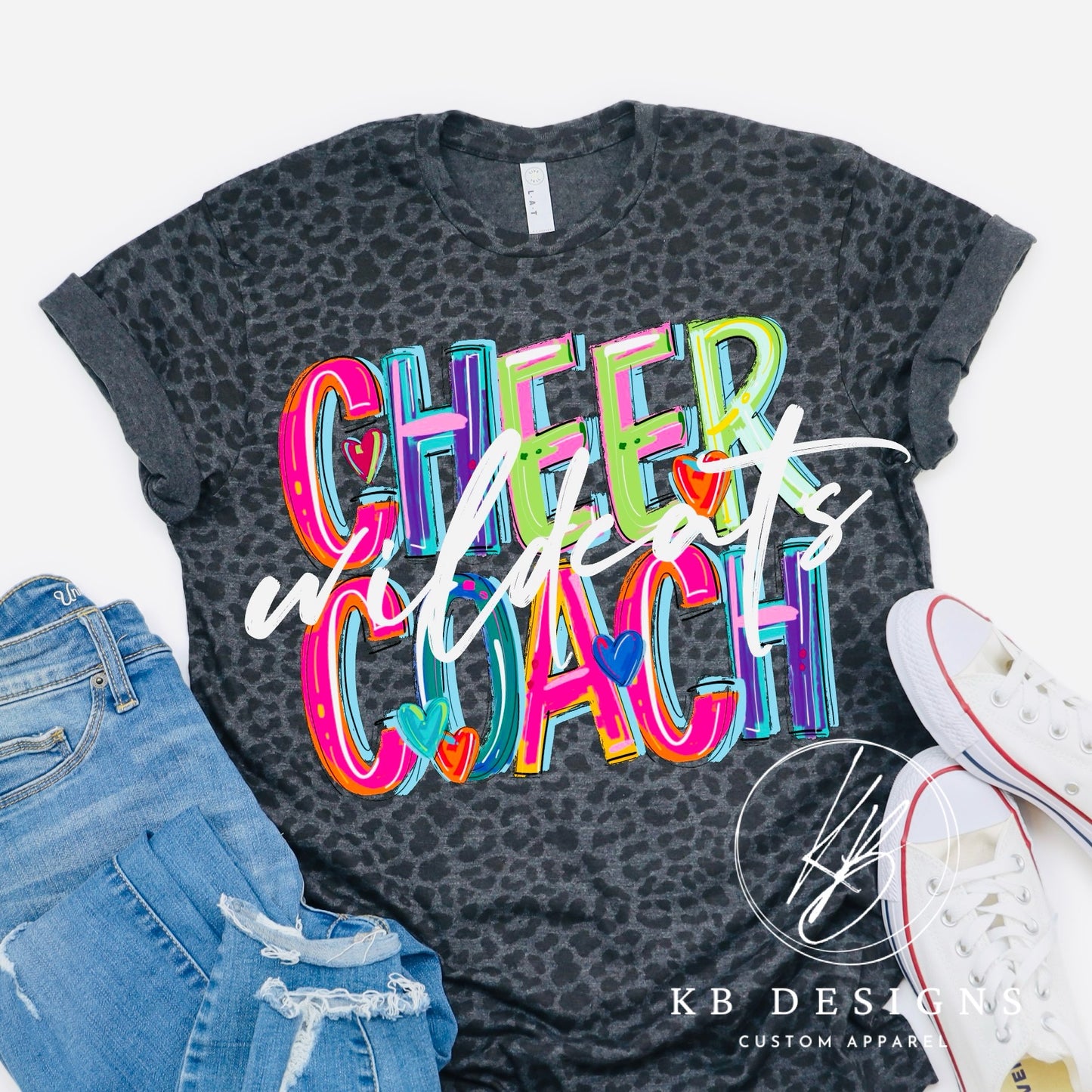 Custom Cheer NEON CAP Word Tee