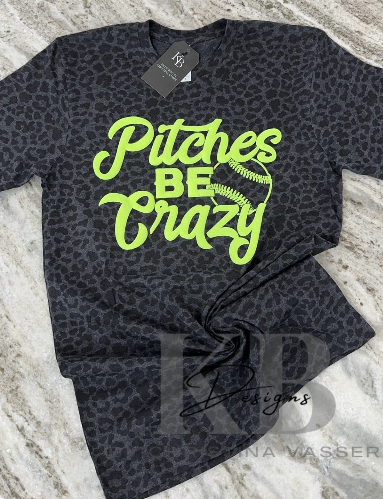 Pitches be Crazy leopard puff Tee