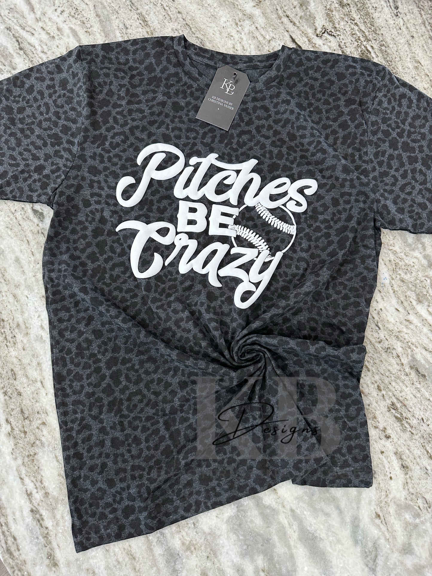 Pitches be Crazy leopard puff Tee