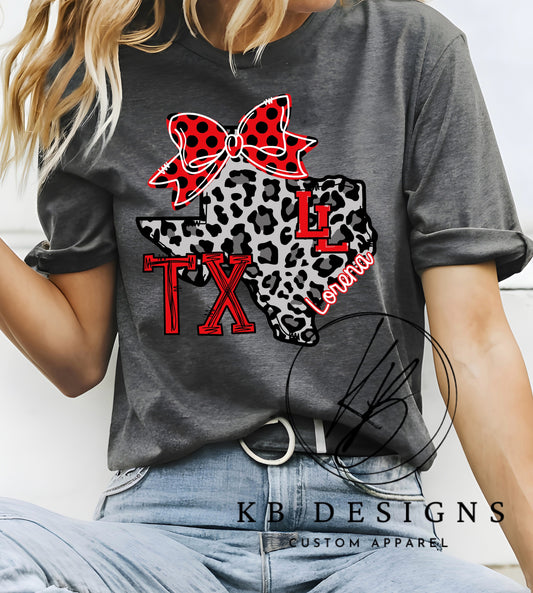 Lorena Leopards TX Bow Tee