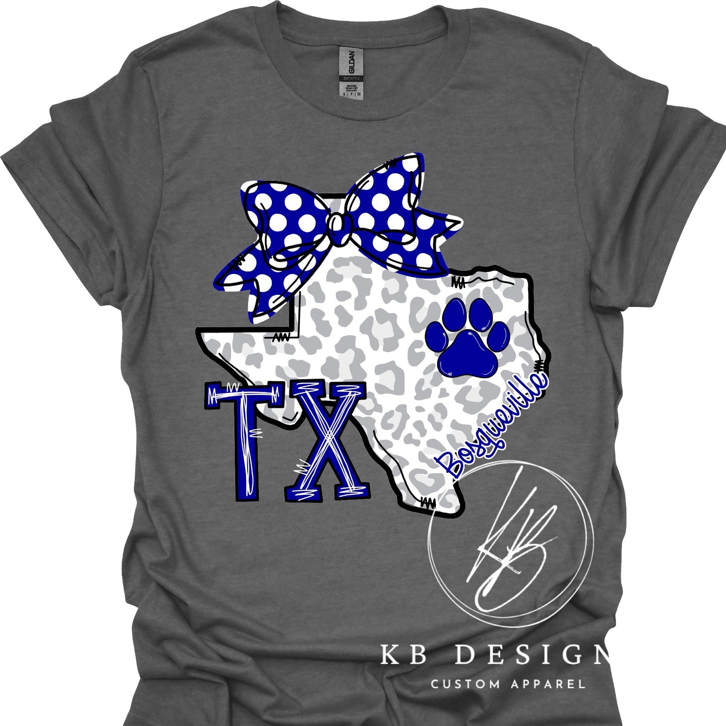 Bosqueville Bulldogs TX Bow Tee