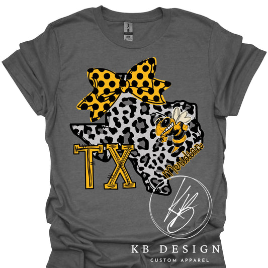 Meridian Yellowjackets TX Bow Tee